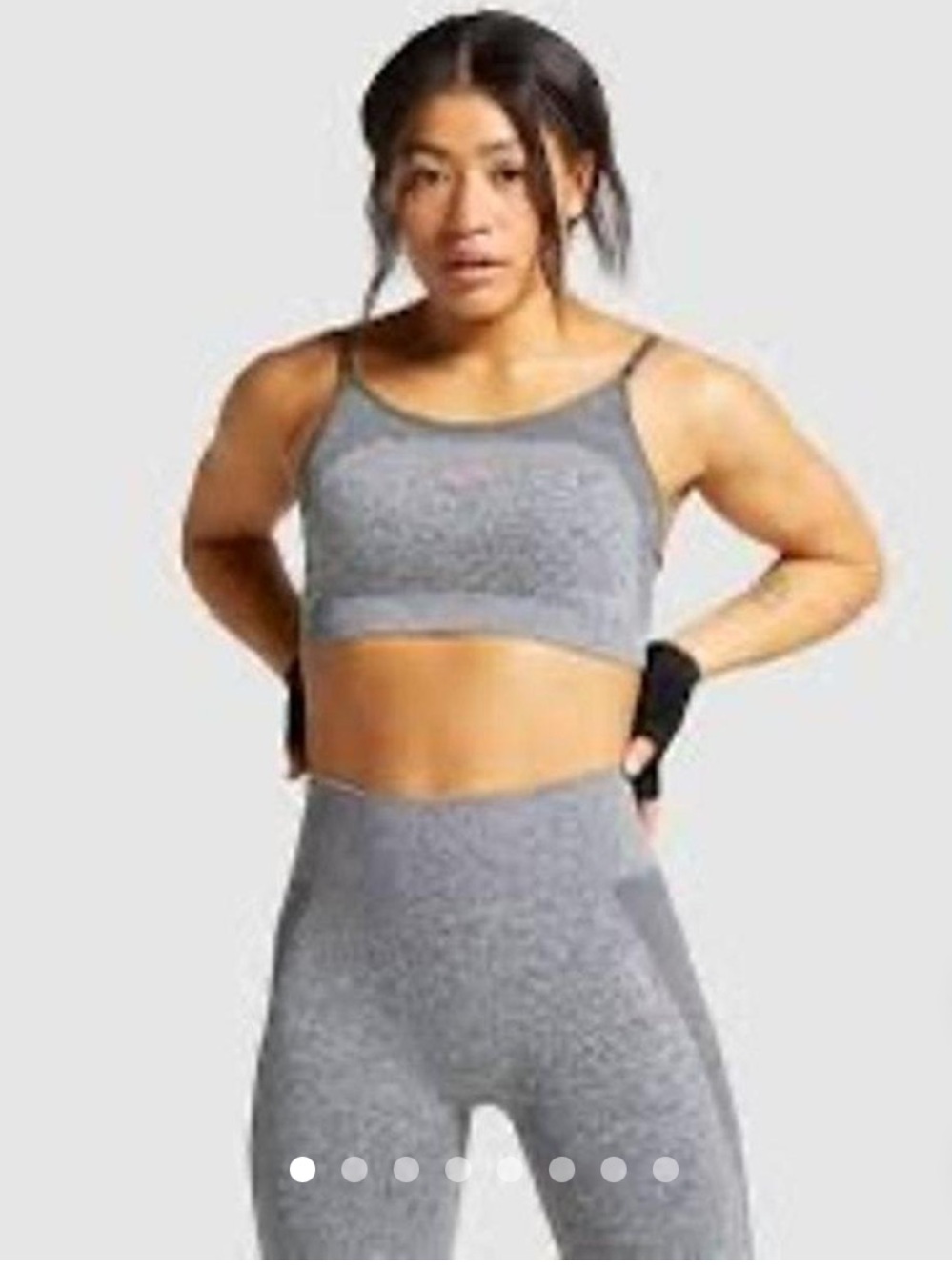 Gymshark Set Flex Strappy Sports Bra and High Rise Leggings Gray
